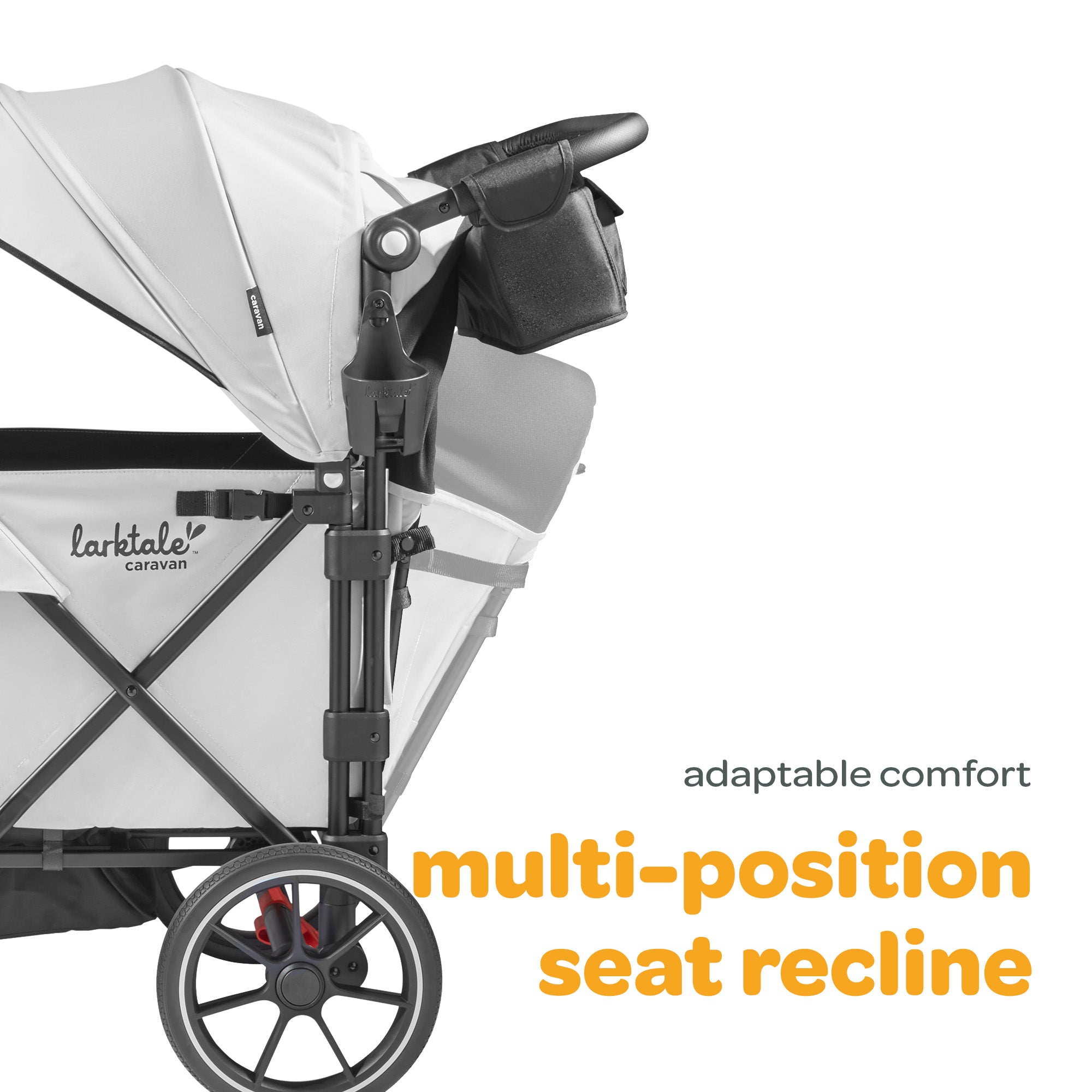 Larktale Caravan V3 Stroller, 2-Seater Kids Wagon, 207 lb Capacity, Avalon Gray - VMInnovations