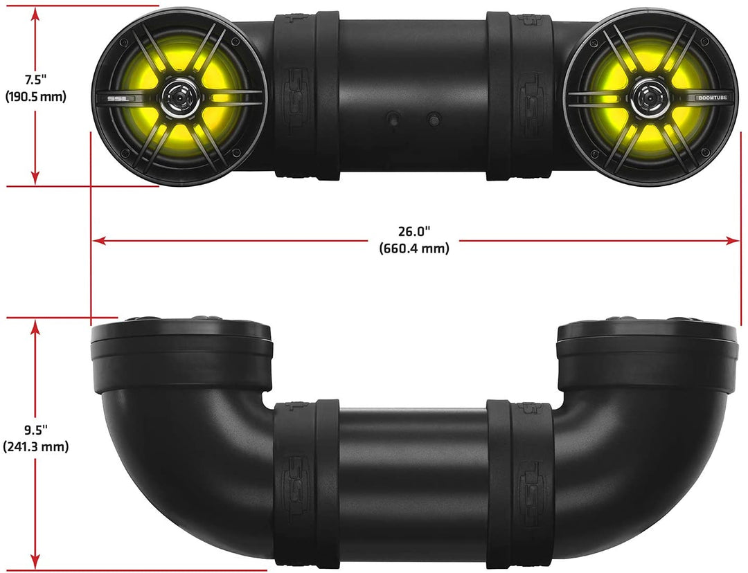 SOUNDSTORM BTB6L 6.5" 450W Bluetooth Amplified Marine UTV ATV Speaker System - VMInnovations