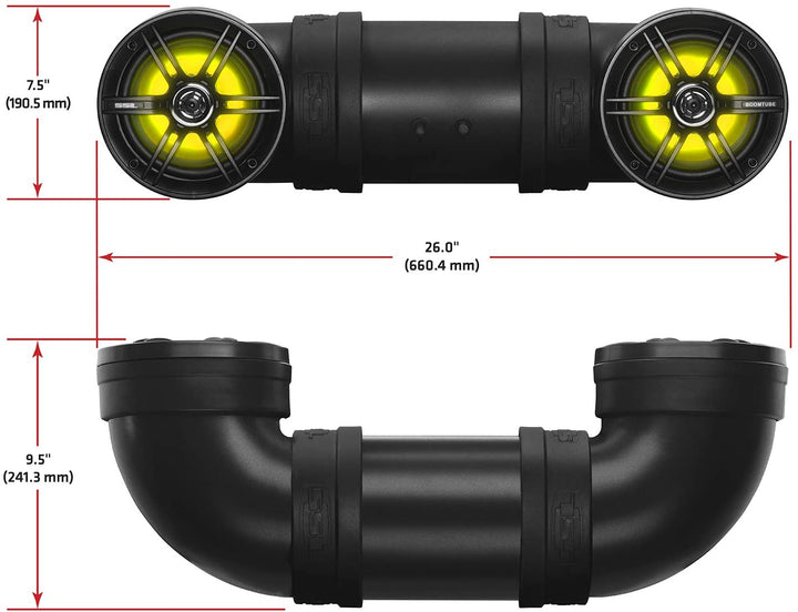 SOUNDSTORM BTB6L 6.5" 450W Bluetooth Amplified Marine UTV ATV Speaker System - VMInnovations