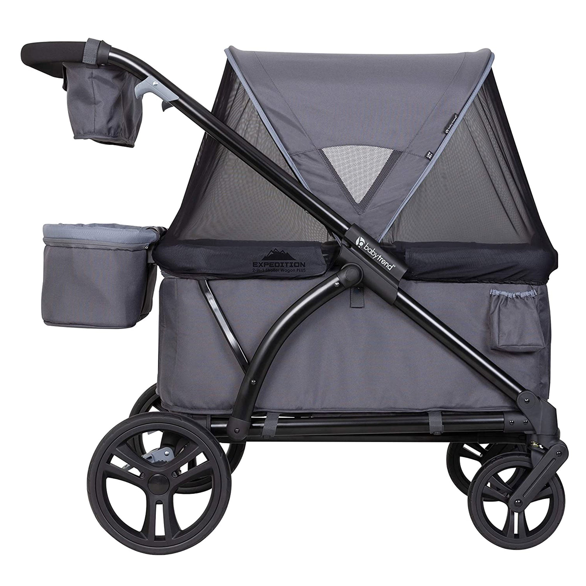 Baby Trend Expedition 2 in 1 Push or Pull Stroller Wagon Plus w/ Canopy, Grey - VMInnovations
