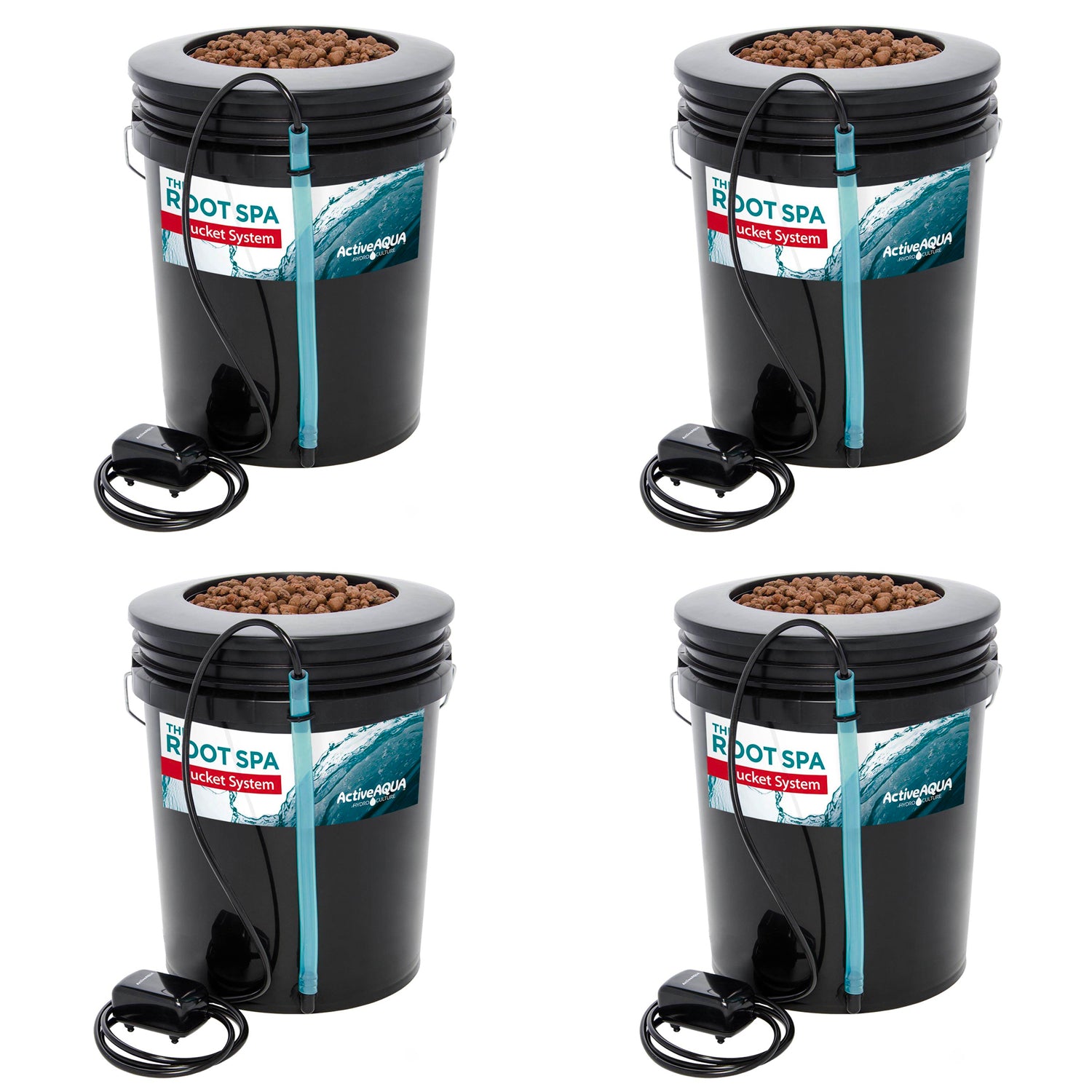 Active Aqua Root Spa 5 Gallon Hydroponic Bucket System Grow Kit (4 Pack) - VMInnovations