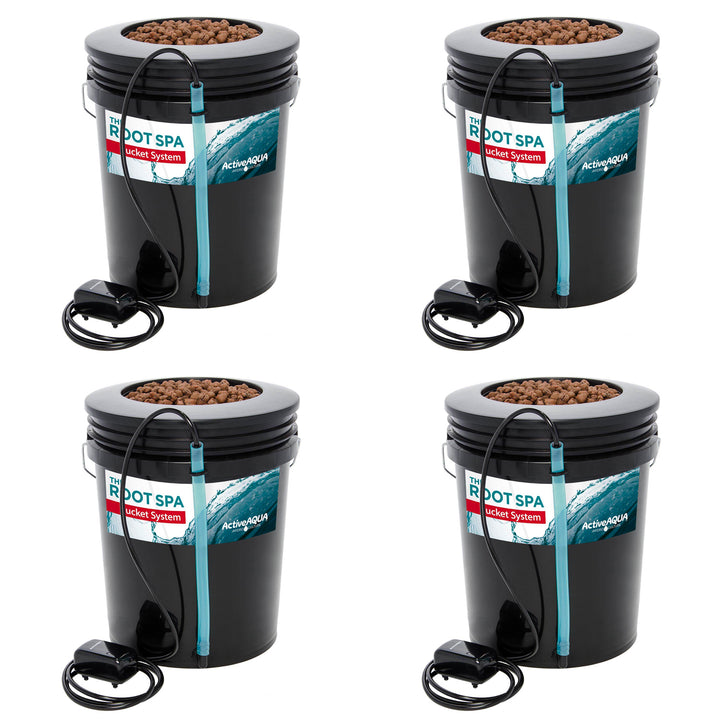 Active Aqua Root Spa 5 Gallon Hydroponic Bucket System Grow Kit (4 Pack)