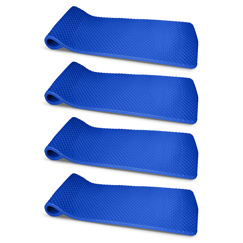 Vos 72" Soft Wavy Foam UV Chlorine Resistant Water Pool Float, Blue (4 Pack)