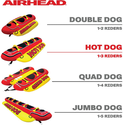 Airhead Hot Dog Triple Rider Towable Inflatable Boat Lake Tube (For Parts)
