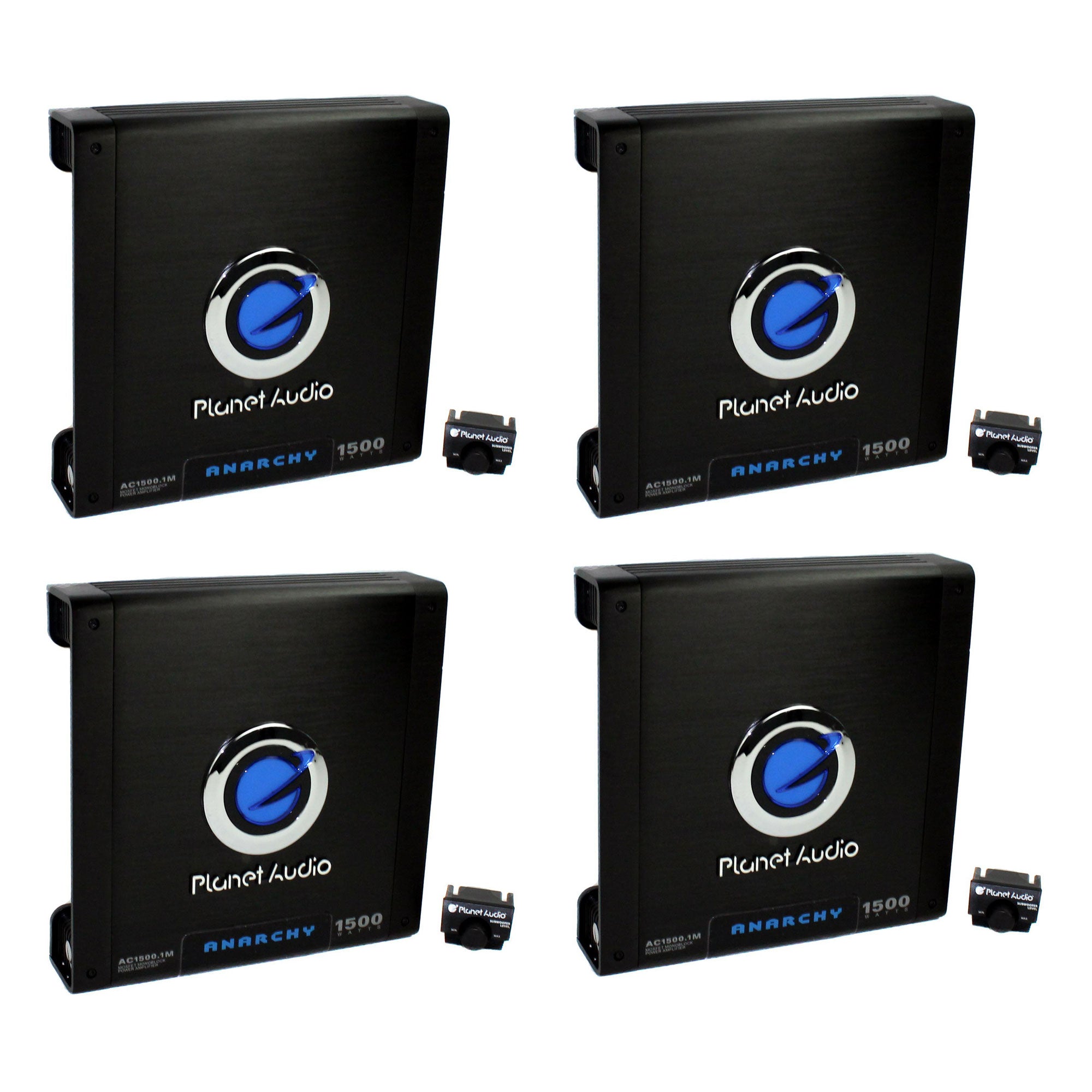 Planet Audio AC15001M 1500W Mono Block Car Audio Amplifier w/ Remote (4 Pack) - VMInnovations