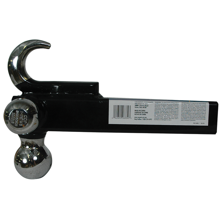 Reese Towpower 7031400 Tri-Ball Trailer Hitch Ball Mount w/ Heavy Duty Tow Hook - VMInnovations