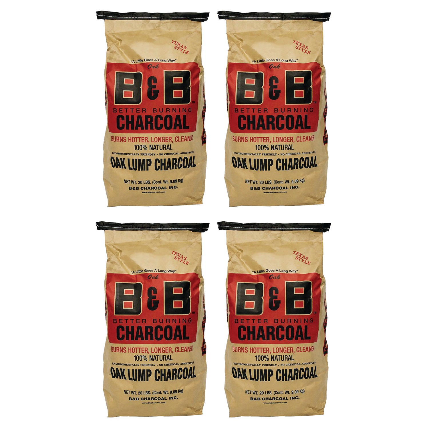 B&B Charcoal Signature Low Smoke Oak Lump Grilling Charcoal, 20 Pounds (4 Pack) - VMInnovations