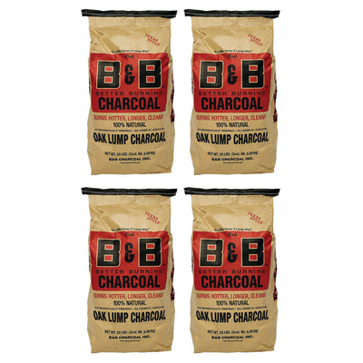 B&B Charcoal Signature Low Smoke Oak Lump Grilling Charcoal, 20 Pounds (4 Pack) - VMInnovations