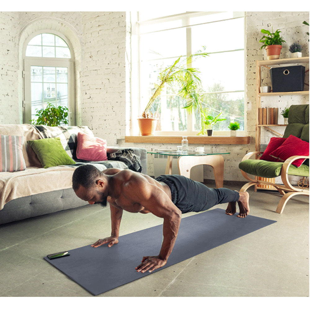 HolaHatha 72 x 24" 0.5" Thick Non Slip Home Workout Yoga Mat, Black (Used)