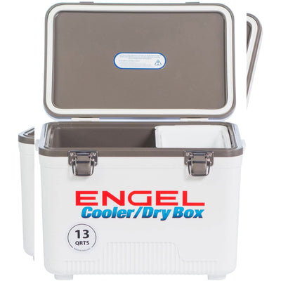 Engel 13 Quart Ultimate Leak Proof Outdoor Dry Box Cooler, White (For Parts)