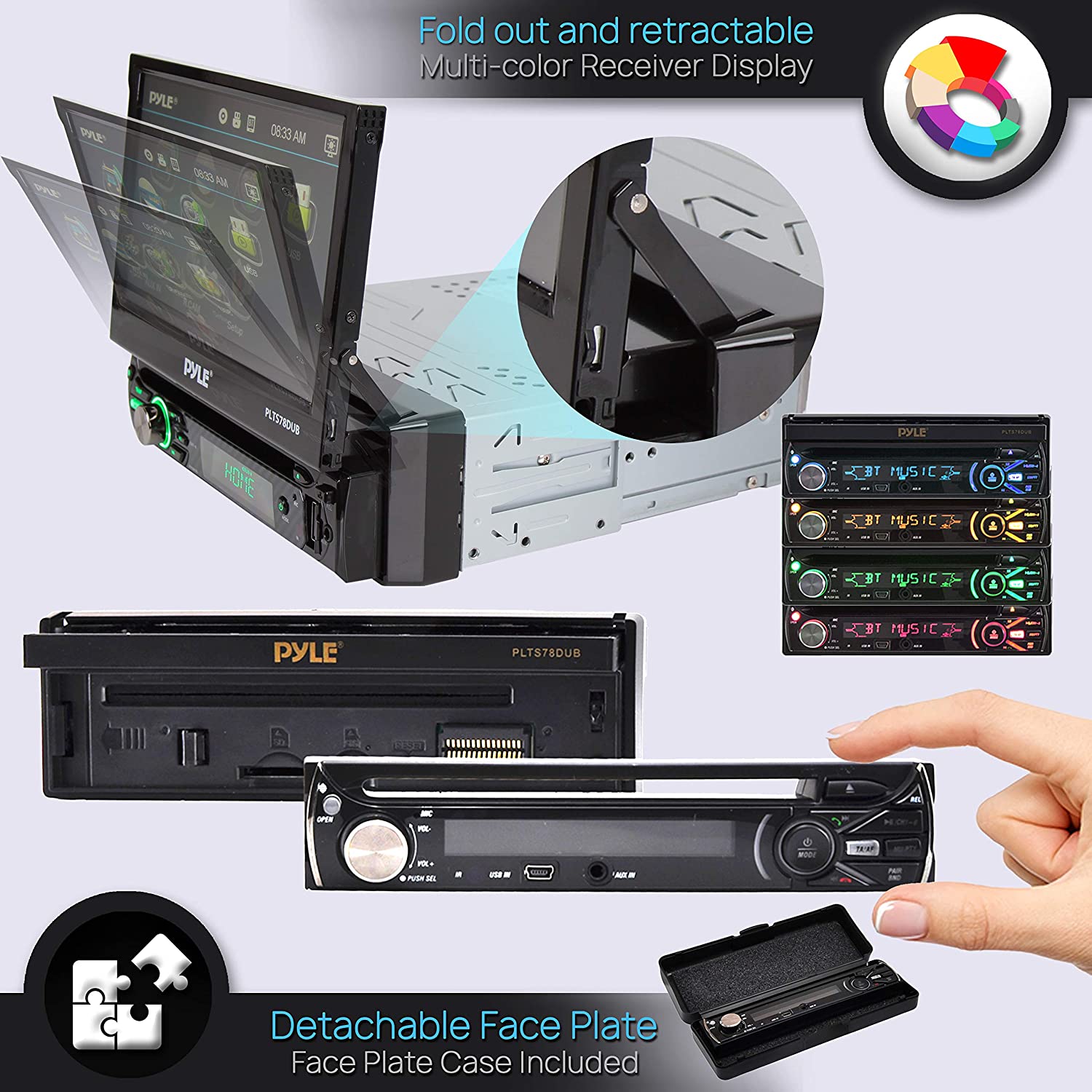 PYLE 7" TOUCH SCREEN CD/DVD/MP3 Car Player w/USB SD AUX Receiver (Open Box)
