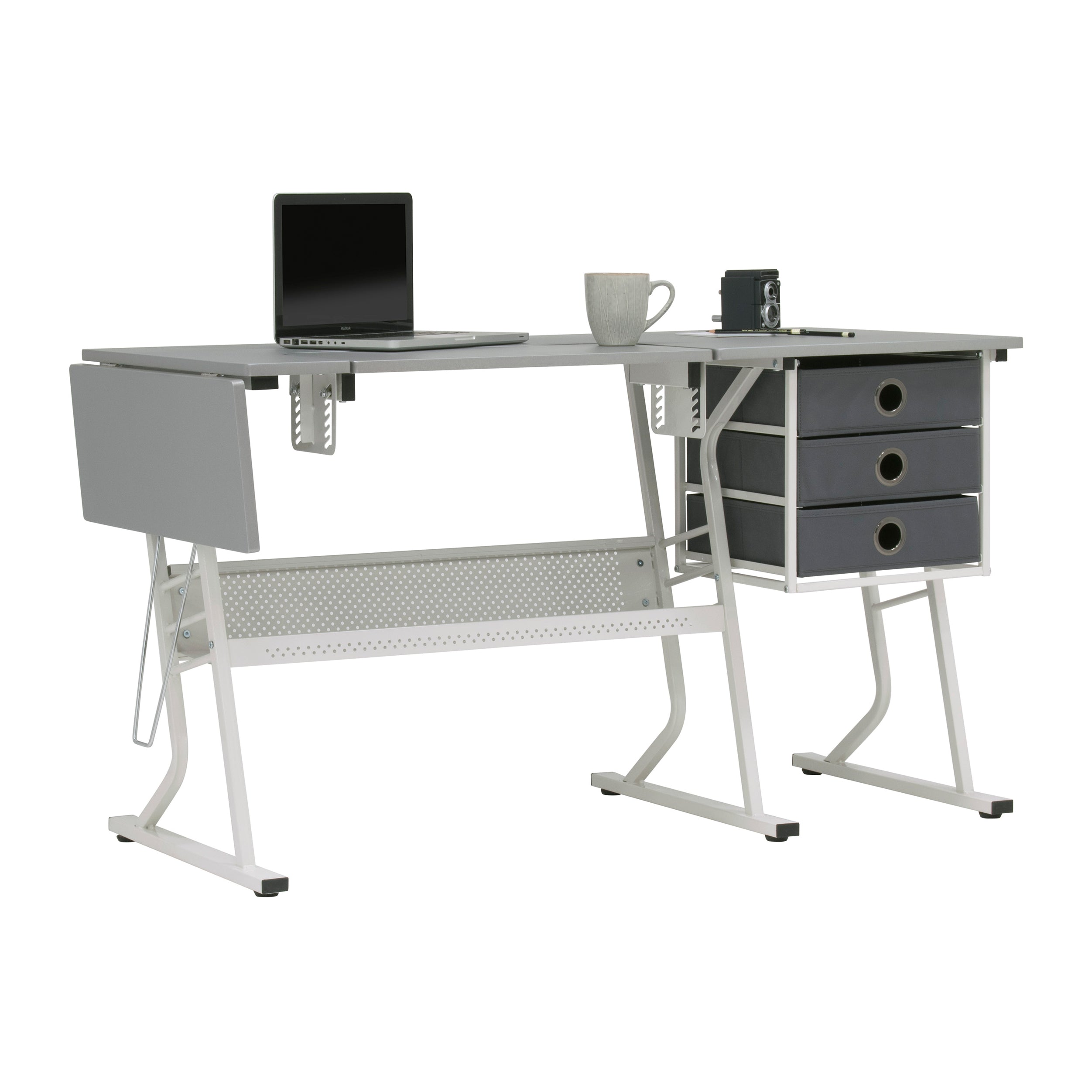 Sew Ready 38010 Eclipse Hobby Craft Table Computer Desk with Drawers (For Parts)
