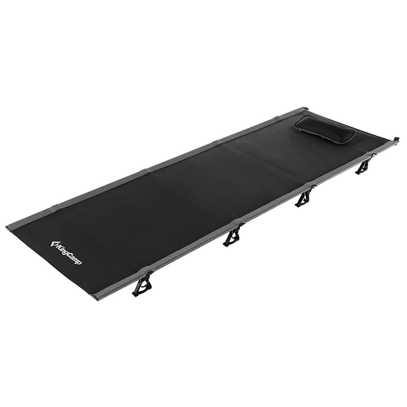 KingCamp Ultralight Compact Folding Camping Cot Bed, Supports 220 Pounds, Black