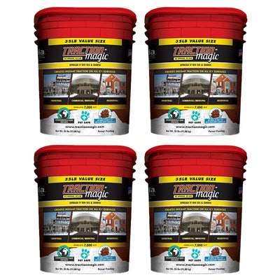 Traction Magic Quick Application All Natural Ice and Snow Melter, 35 Lb (4 Pack)