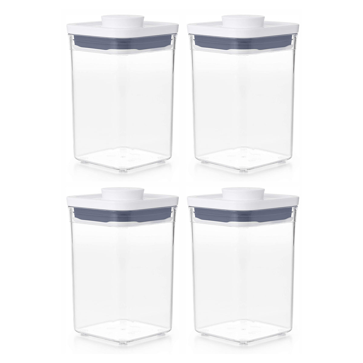 OXO Good Grips Short 1.1 Quart Bulk Food Storage POP Container, Clear (4 Pack)