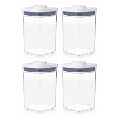 OXO Good Grips Short 1.1 Quart Bulk Food Storage POP Container, Clear (4 Pack)