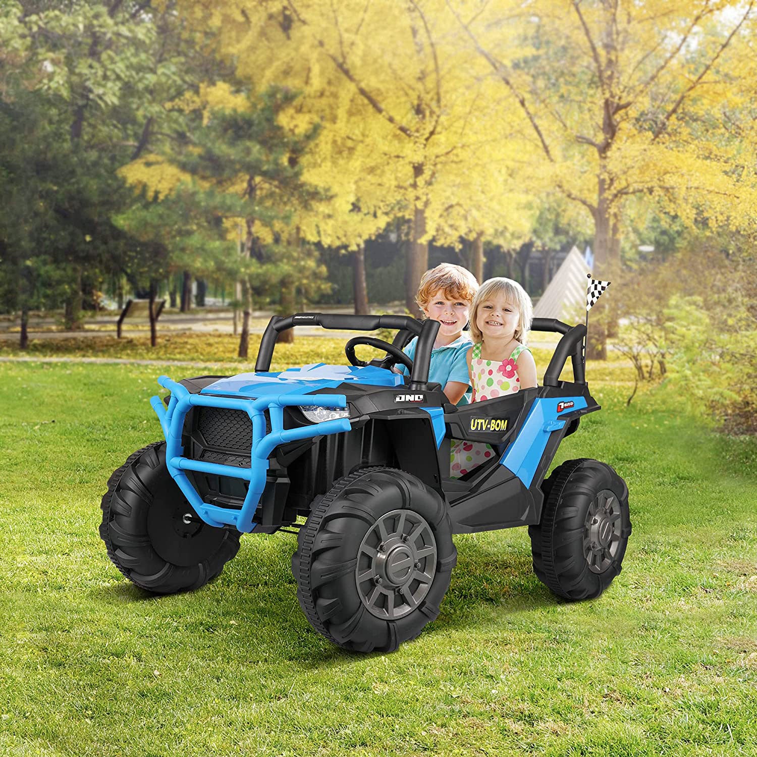 TOBBI 12V Kids Electric Battery-Powered Ride On 3 Speed Toy SUV Car w/ MP3, Blue