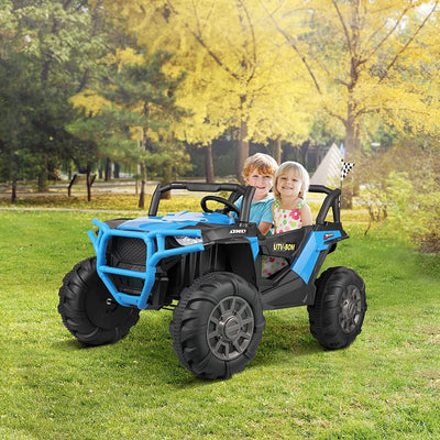 TOBBI 12V Kids Electric Battery-Powered Ride On 3 Speed Toy SUV Car w/ MP3, Blue