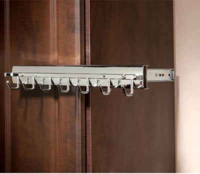 Rev-A-Shelf Sidelines CSWBRSL-14-SC-1 14 Inch Swivel Belt Rack, Satin Chrome