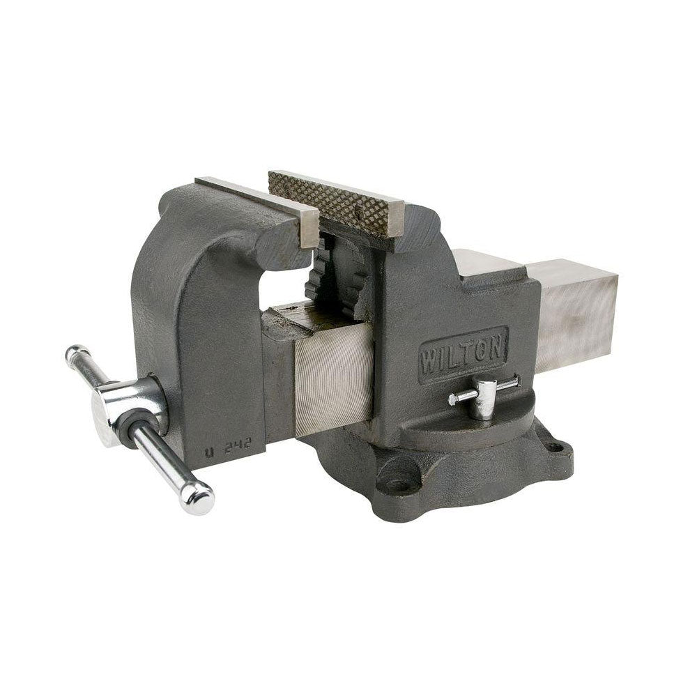 Wilton WS8 8 Inch Steel Swivel Base Work Bench Vise w/ 4 Pound Sledge Hammer