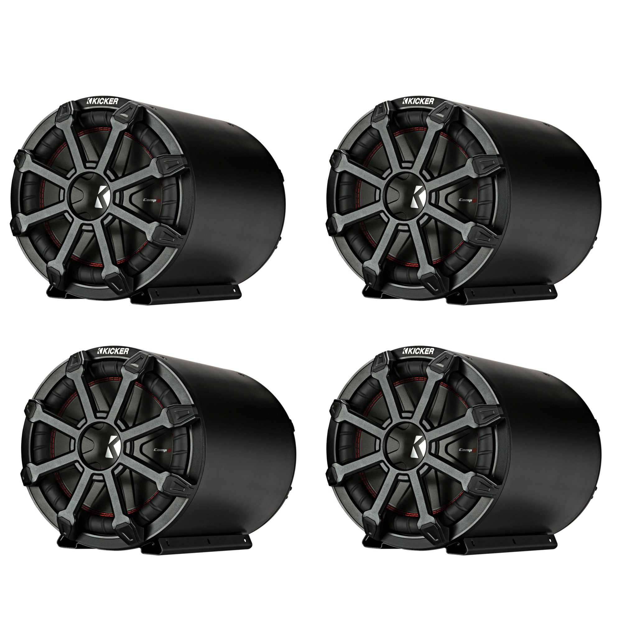 Kicker TB 45CWTB104 10" 800W 4 Ohm Enclosed Tube Reflex CompR Subwoofer (4 Pack)