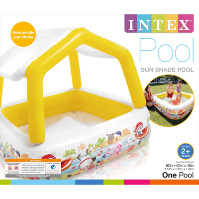 Intex Inflatable Ocean Scene Sun Shade Kids Swimming Pool With Canopy (Used) - VMInnovations