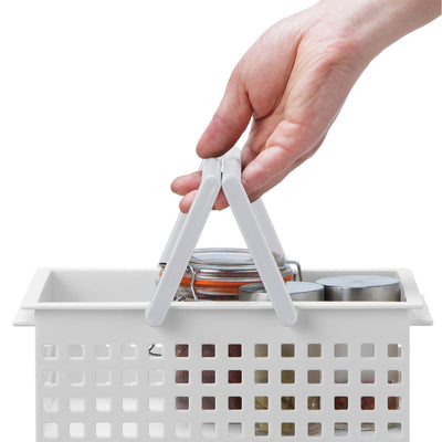Like-It SCC-4 Universal Stacking Bathroom Storage Organizer Basket Tote, White