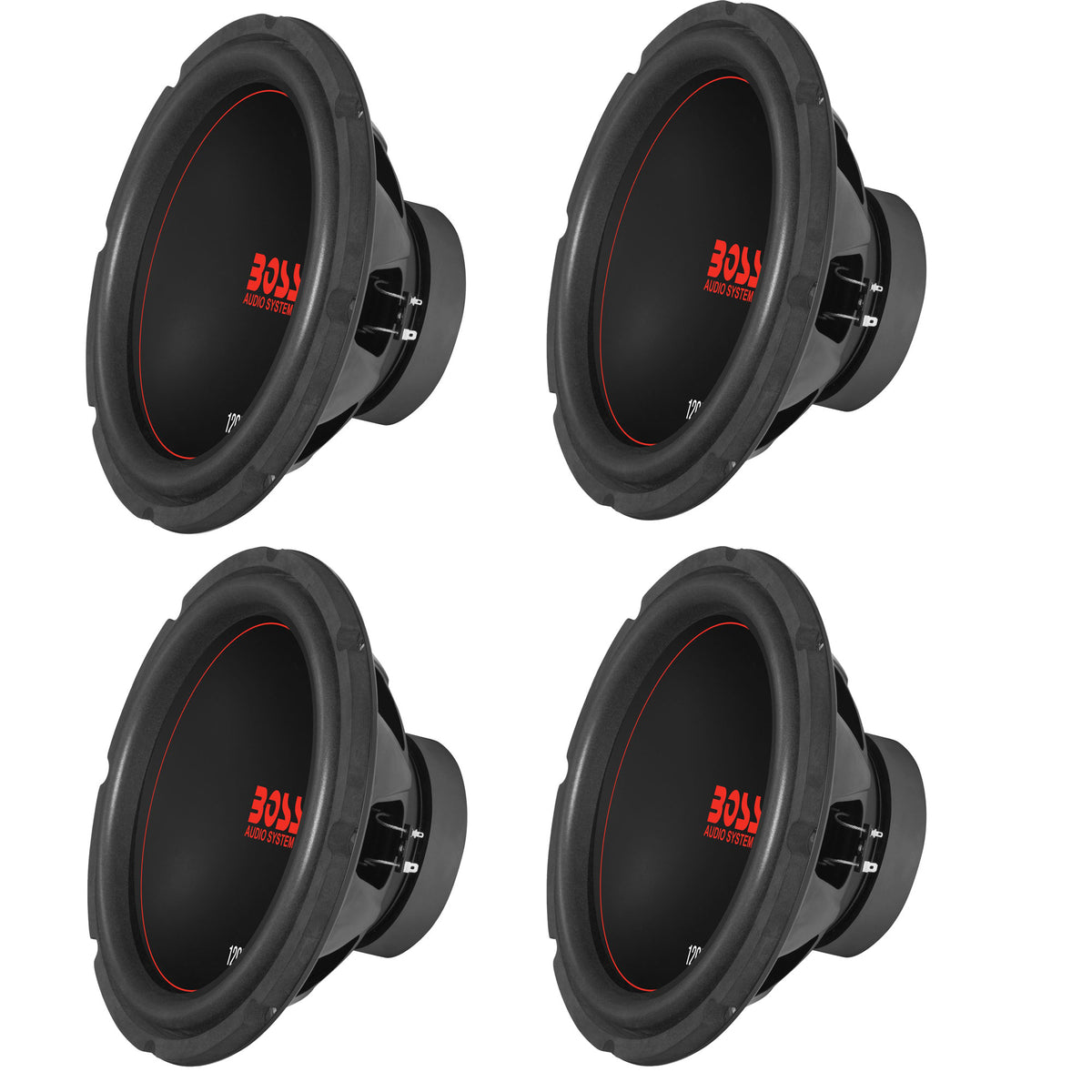 BOSS Audio Chaos Exxtreme 12 Inch 1200W DVC 4 Ohm Car Audio Subwoofer (4 Pack)
