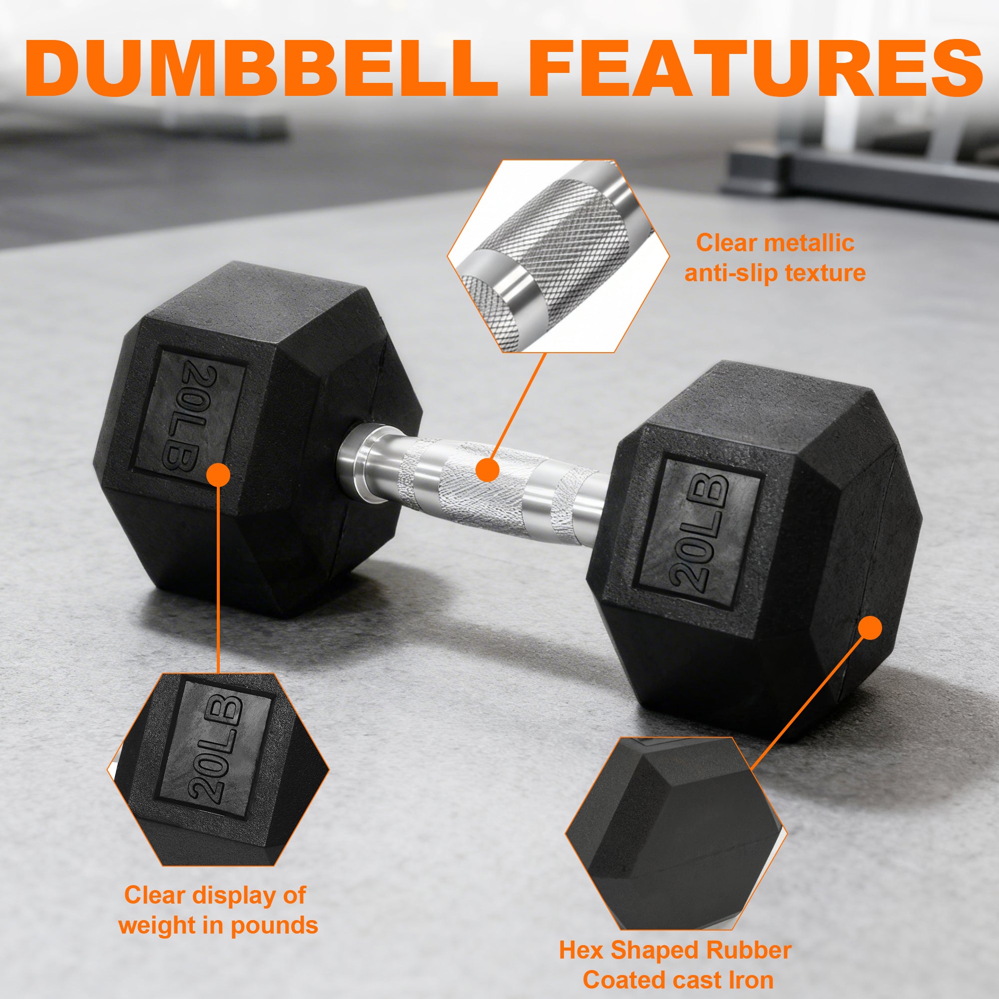 BalanceFrom Dumbbell Set with Stand, Rubber Encased Home Gym Hand Weights, 140lb