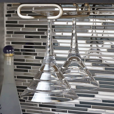 Rev-A-Shelf 3150-18SN 18-Inch Under Cabinet Wine Glass Stemware Holder, Nickel