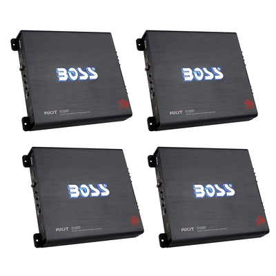 BOSS Audio R1600M Riot 1600W Mono Class A/B Car Amplifier w/ Remote (4 Pack)