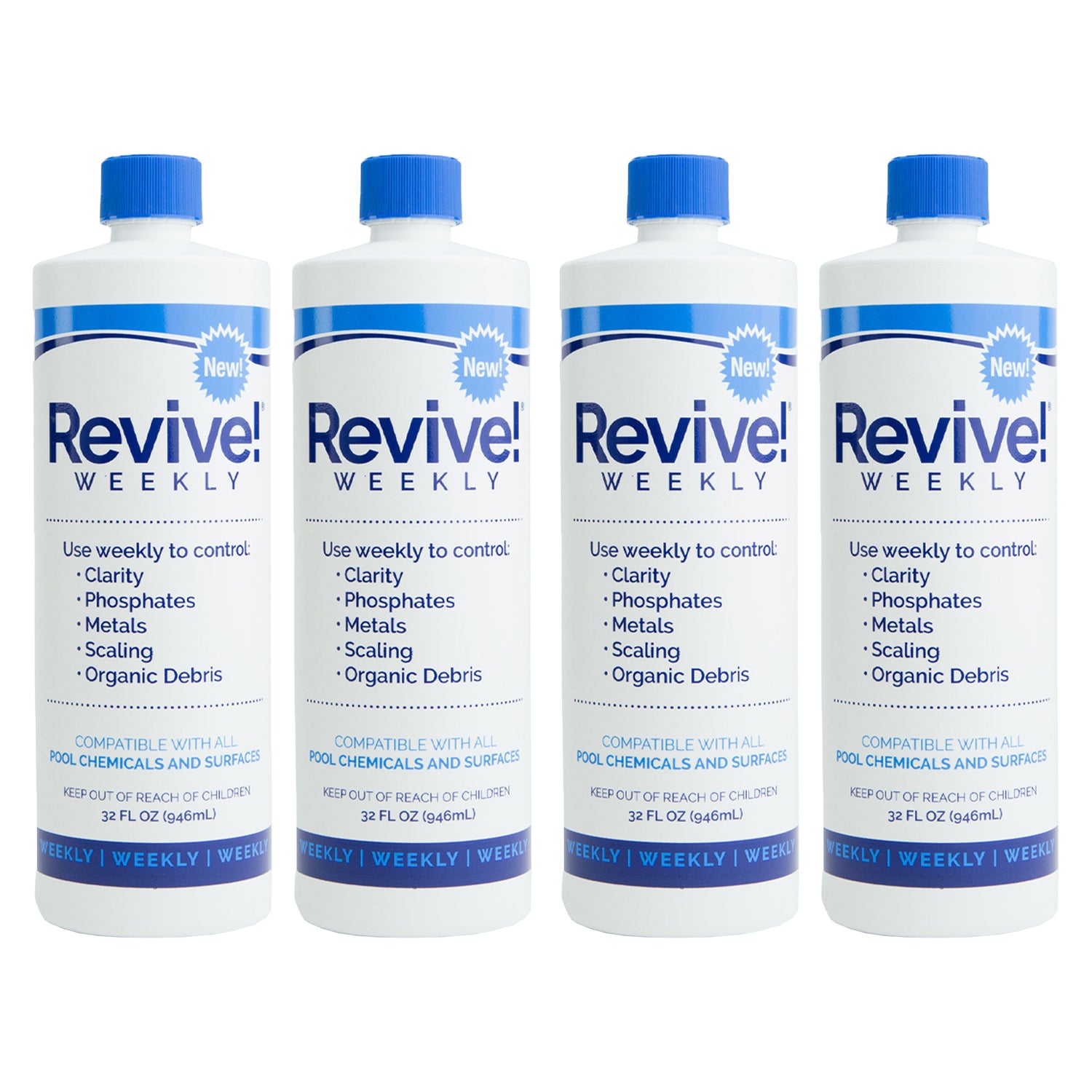 API Revive! Swimming Pool Clarifier & Water Cleaning Treatment, 32 Oz (4 Pack)