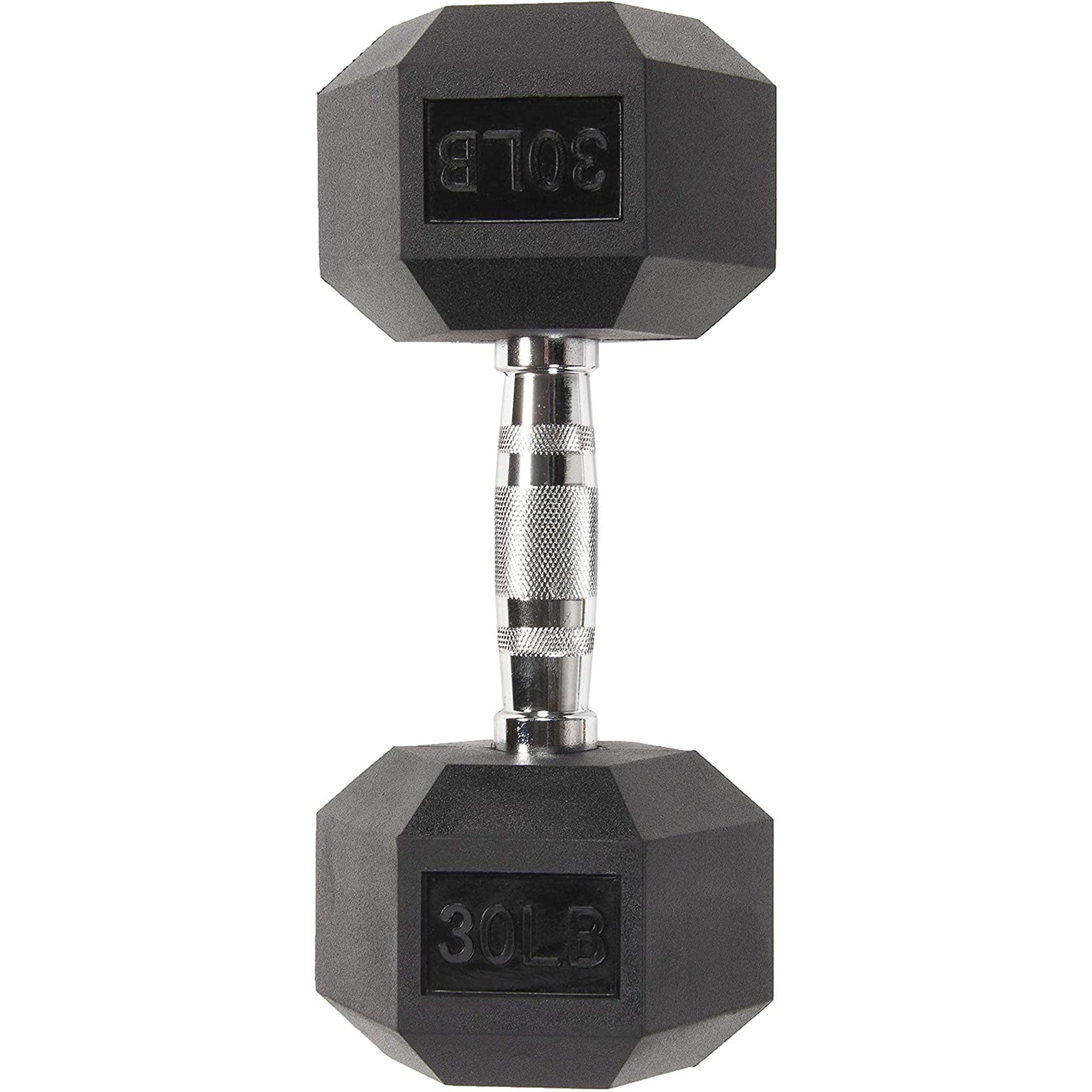 Sporzon Single Rubber Encased Hexagon Handheld Free Weight Dumbbell, 30lbs(Used) - VMInnovations