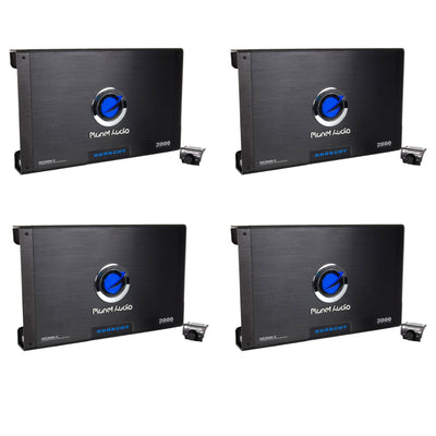 Planet Audio 2000W 2 Channel Car Amplifier Power Amp AC20002 + Remote (4 Pack)