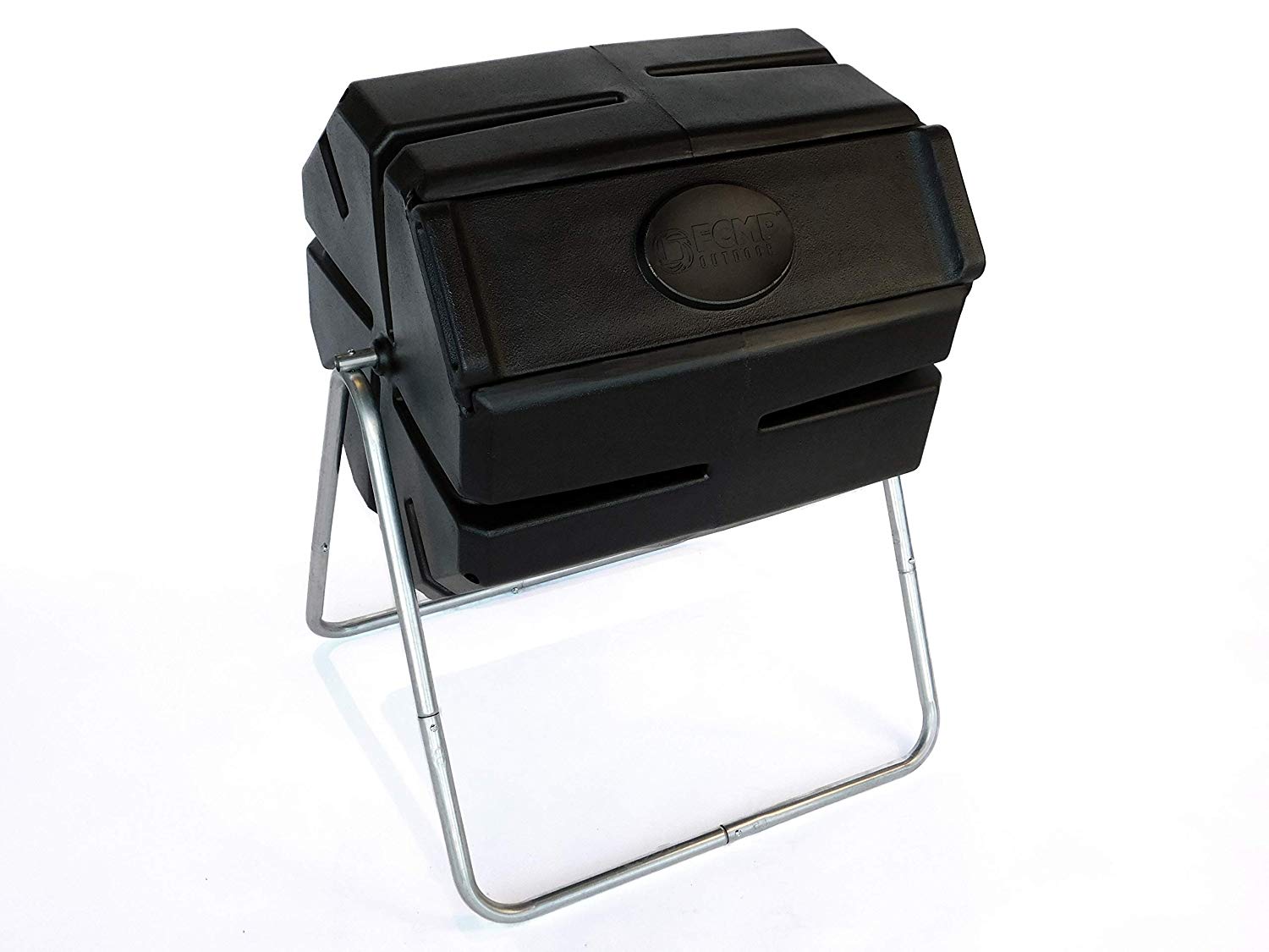 FCMP Outdoor 37 Gallon 1 Piece Tumbling Composter Bin for Soil (Open Box) - VMInnovations