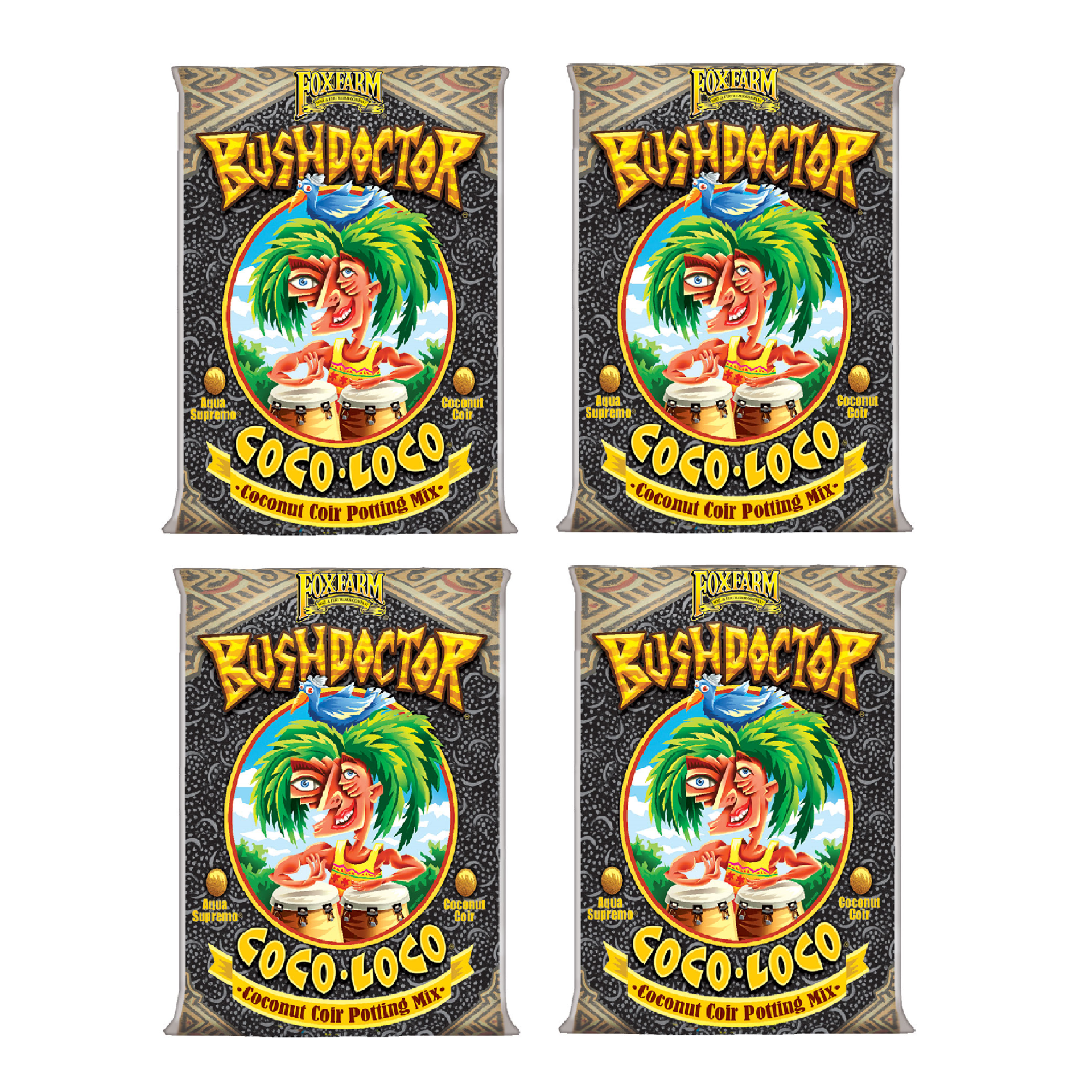 FoxFarm FX14100 Bush Doctor Coco Loco Plant Garden Potting Soil Mix, (4 Pack) - VMInnovations