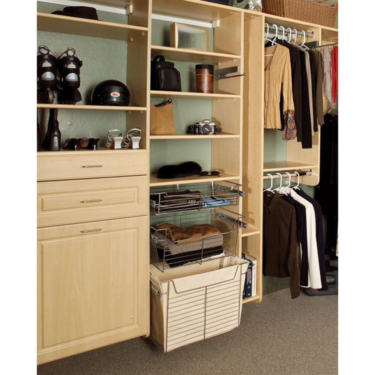 Rev-A-Shelf Sidelines 17.5" Canvas Cloth Closet Basket Liner Tan CBLSL-181417-T1 - VMInnovations