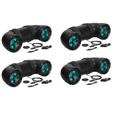 Soundstorm BTB8L 8 Inch 700W Bluetooth Amplified Marine UTV ATV Speaker (4 Pack)