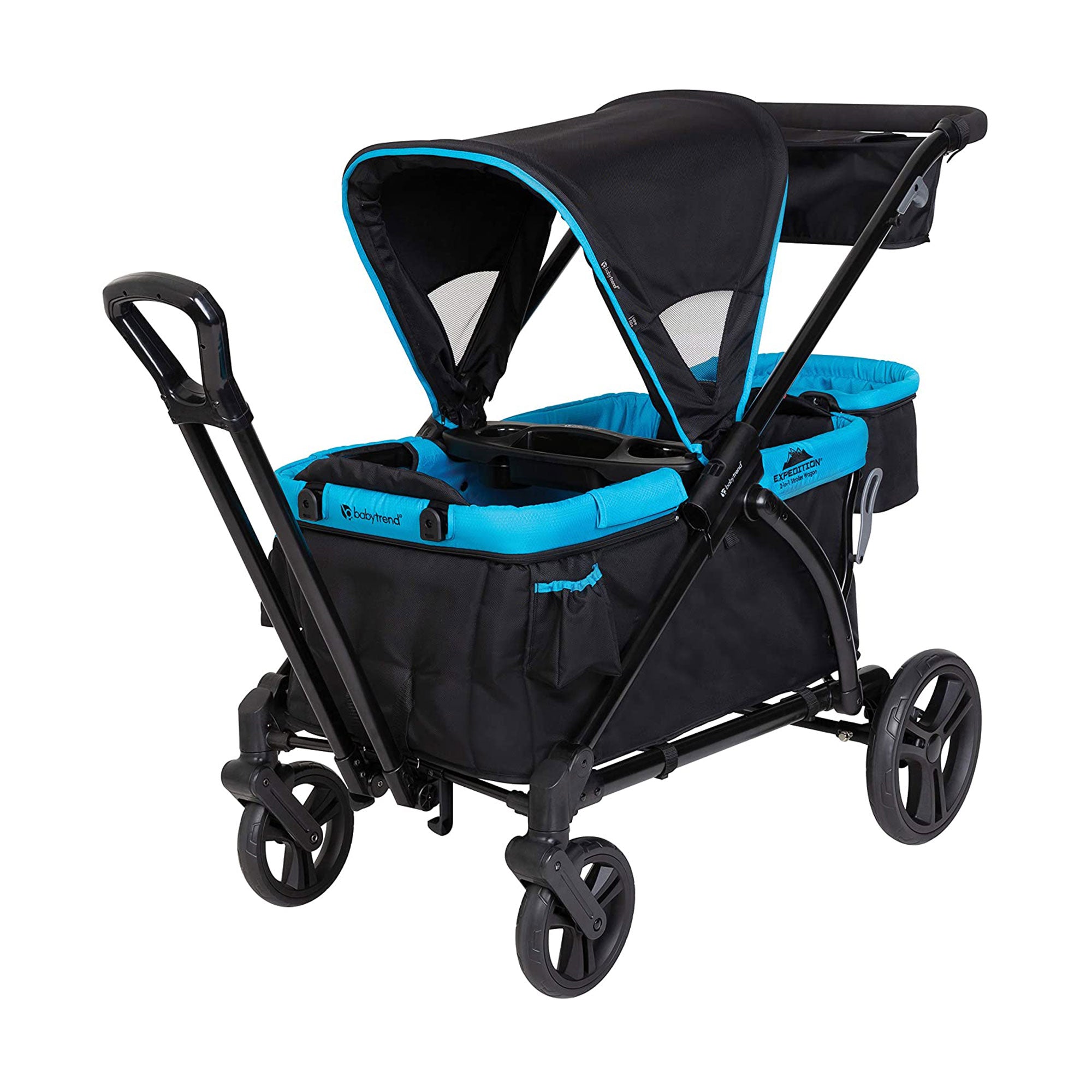 Baby Trend Expedition Push or Pull Stroller Wagon Plus w/ Canopy, Blue (Used) - VMInnovations