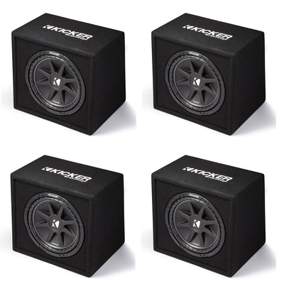 Kicker 43VC124 Comp 12" 300W 4 Ohm Vented Loaded Subwoofer Enclosure (4 Pack) - VMInnovations
