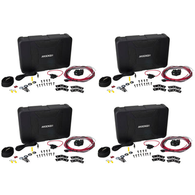 KICKER 11HS8 8" 150W Hideaway Car Audio Powered Subwoofer Sub Enclosure (4 Pack)