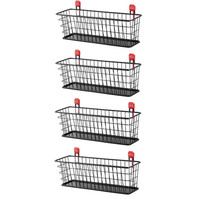 Rubbermaid Wall Mounted Storage Shed Small Wire Basket Tool Organizer (4 Pack)