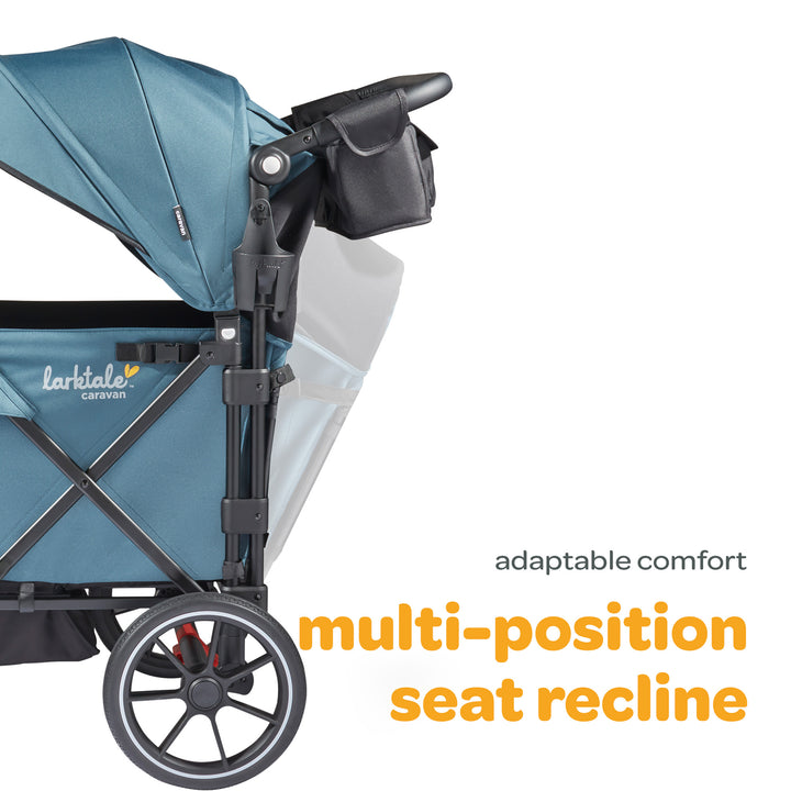 Larktale Caravan V3 Stroller, 2-Seater Kids Wagon, 207 lb Capacity, Seaford Blue