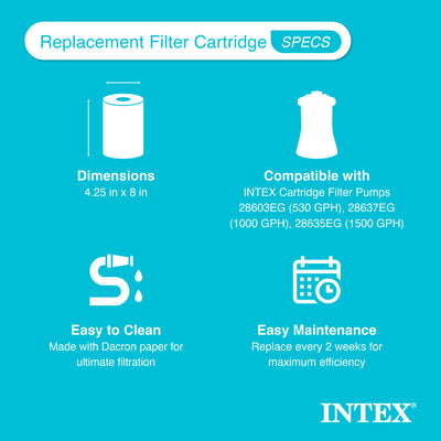 Intex Easy Set Pool Type A Filter Cartridges Twin Pack | 29002E - Open Package