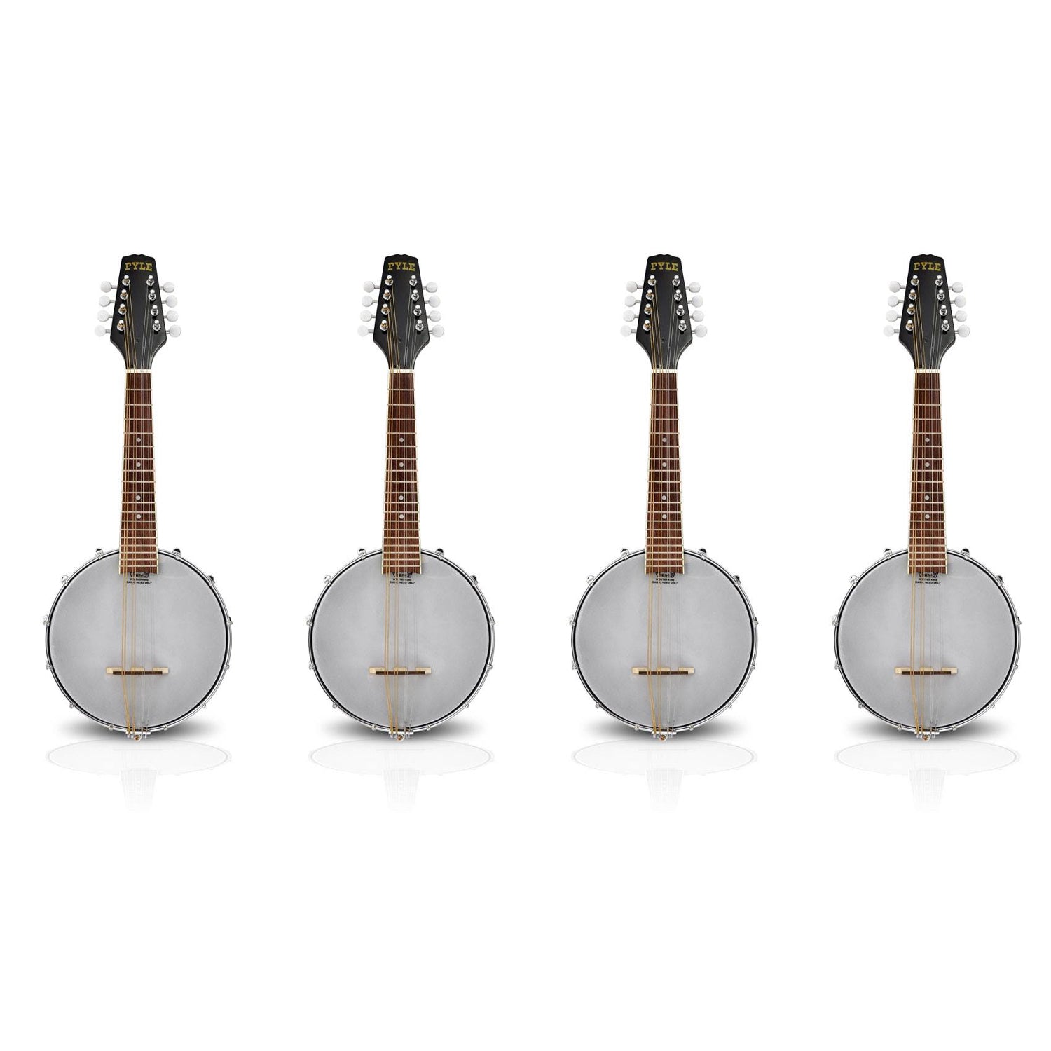 Pyle PBJ20 8 String 23 Inch Acoustic Mandolin Banjo Hybrid Instrument (4 Pack)
