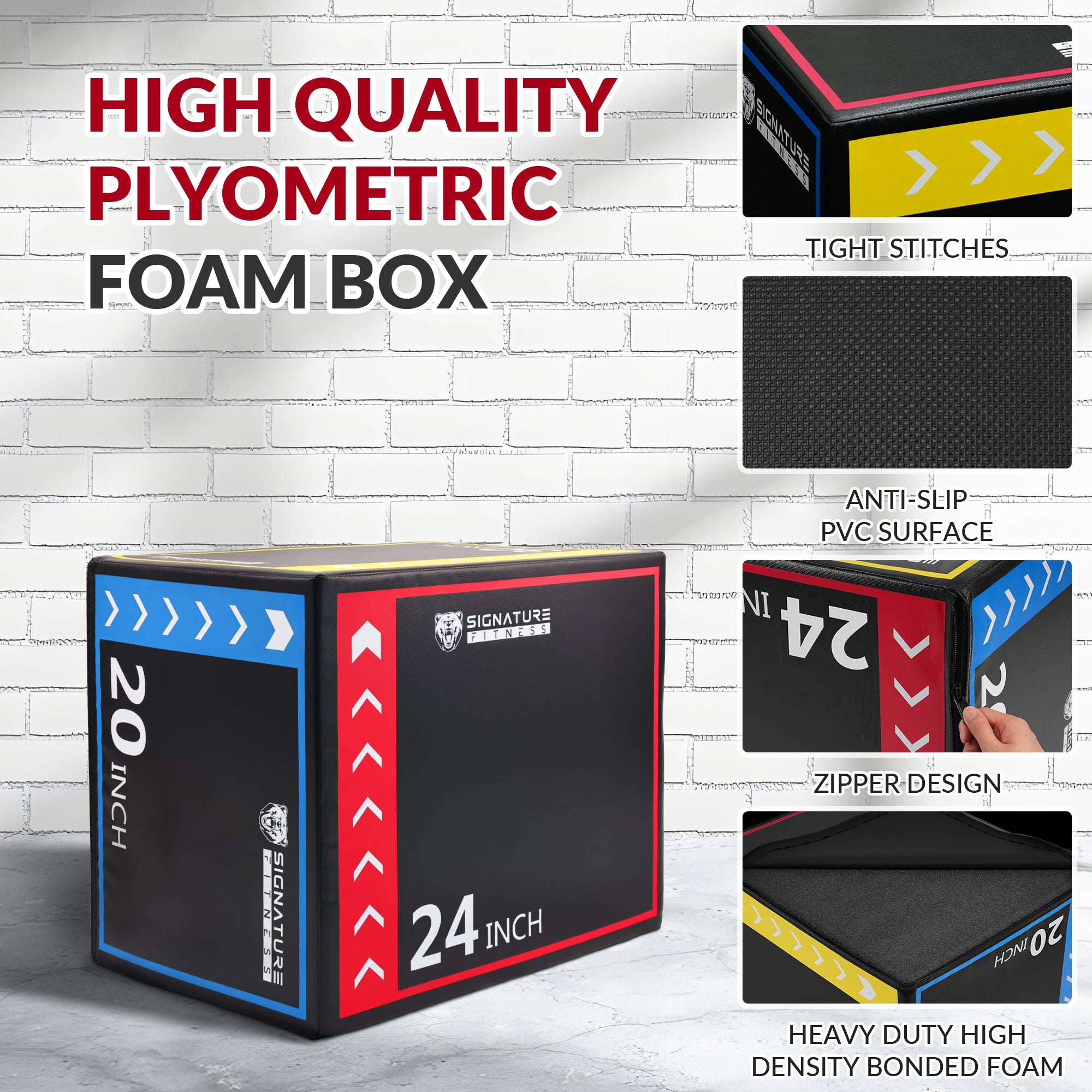 BalanceFrom 3-in-1 Plyometric Jump Box, Non-Slip Adjustable Workout Equipment