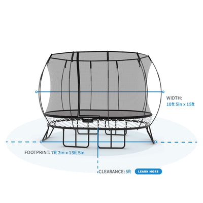 Springfree Trampoline Kids Oval 8 x 13 Ft Trampoline & FlexrHoop Basketball Game - VMInnovations