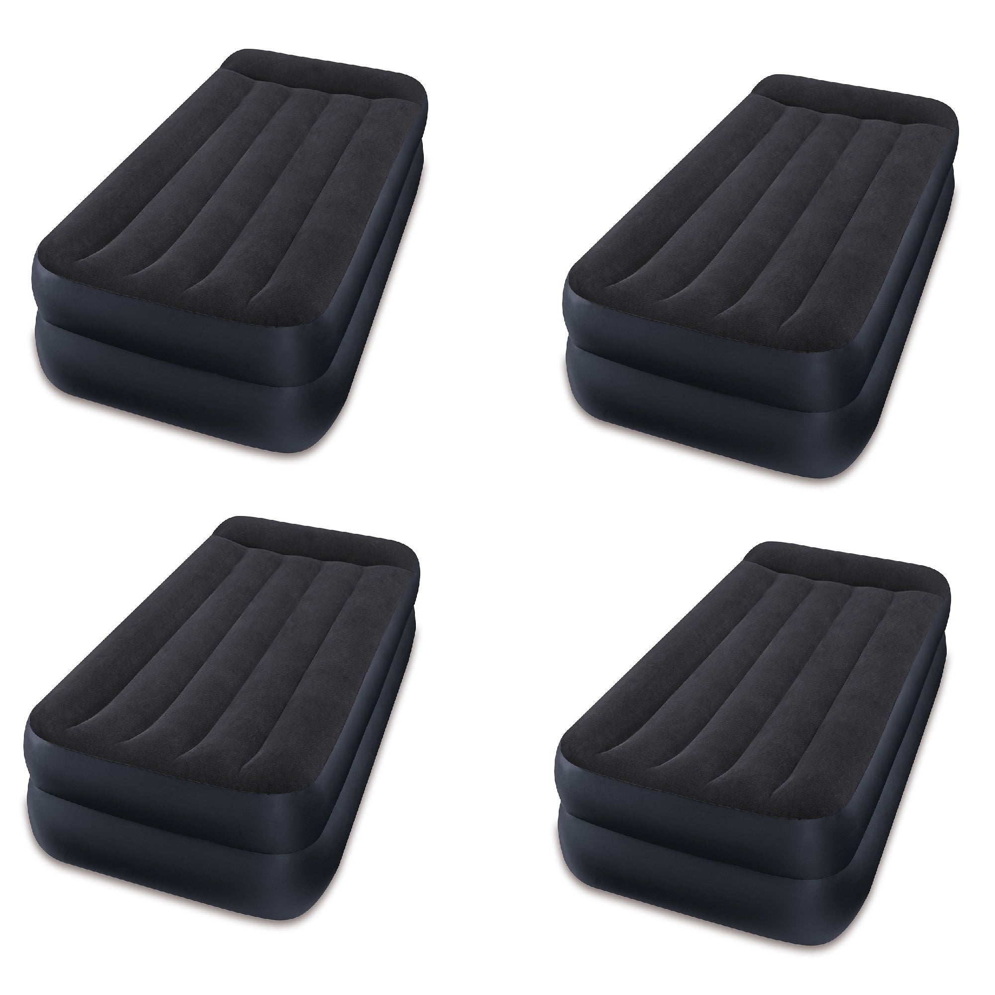 Intex Dura-Beam Pillow Rest Air Mattress Bed w/ Built-In Pump, Twin  (4 Pack)