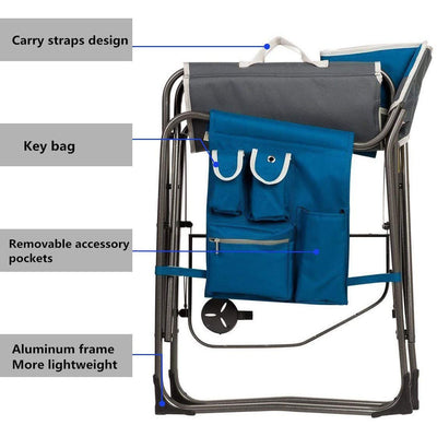 Timber Ridge Portable Folding Camping Directors Chair with Side Table - VMInnovations