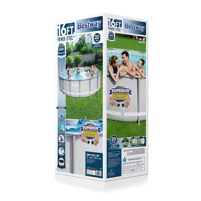 Bestway 16'x48" Power Steel Frame Above Ground Pool Set with Filter (Open Box)